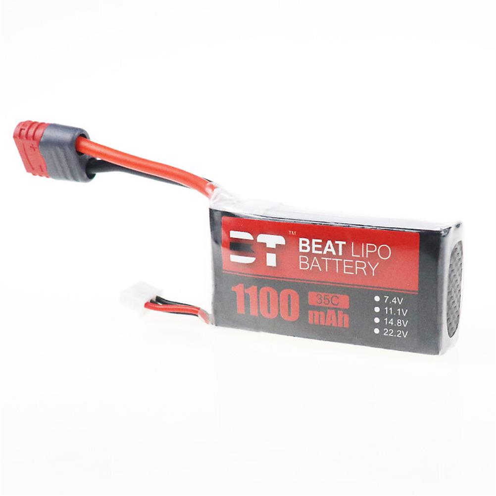 RC1712601 1 - BT BEAT 7.4V 1100mAh 35C 2S Lipo Battery T Plug for RC Car