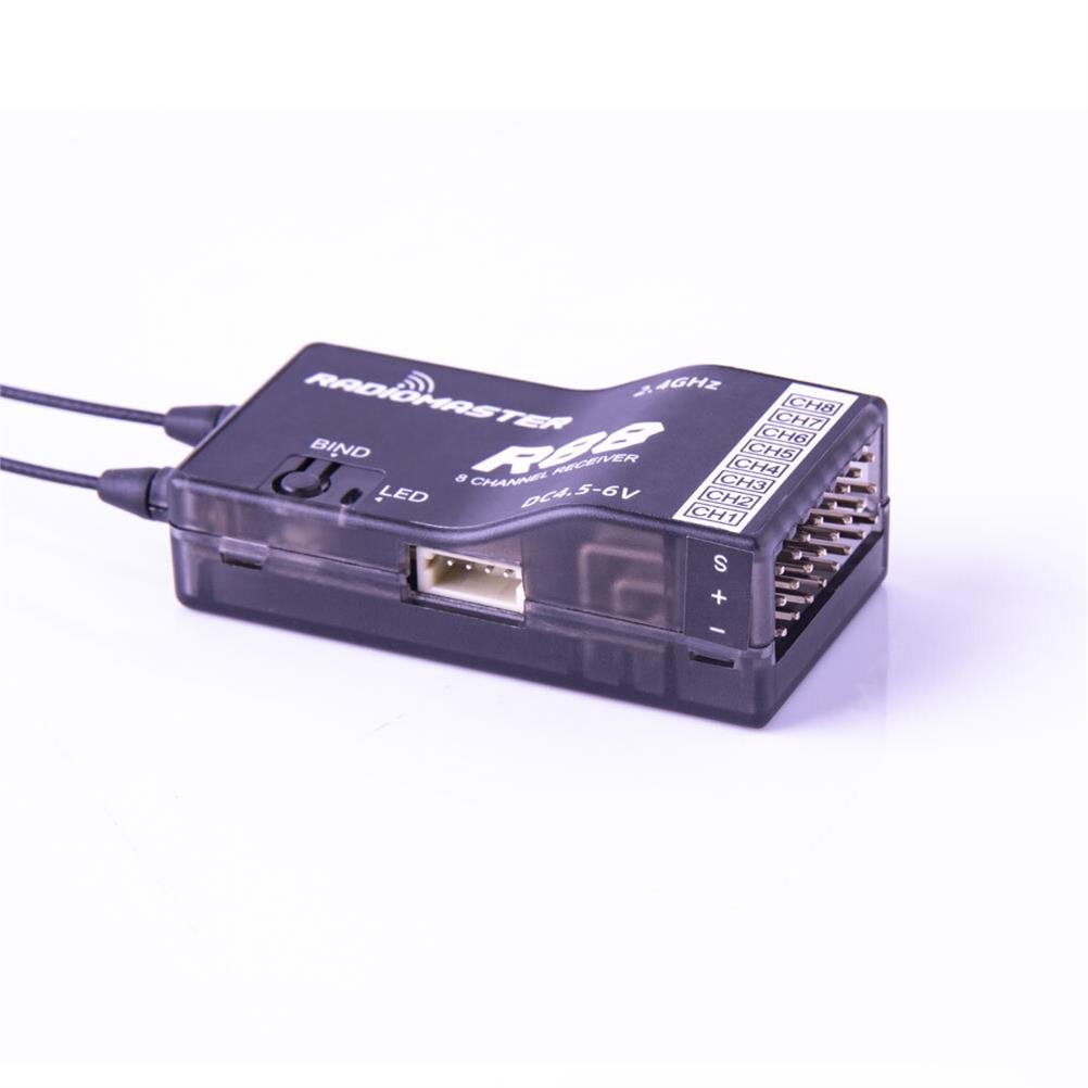 RC1757301 1 - RadioMaster R88 2.4GHz 8CH Over 1KM PWM Nano Receiver Compatible FrSky D8 Support Return RSSI for RC Drone