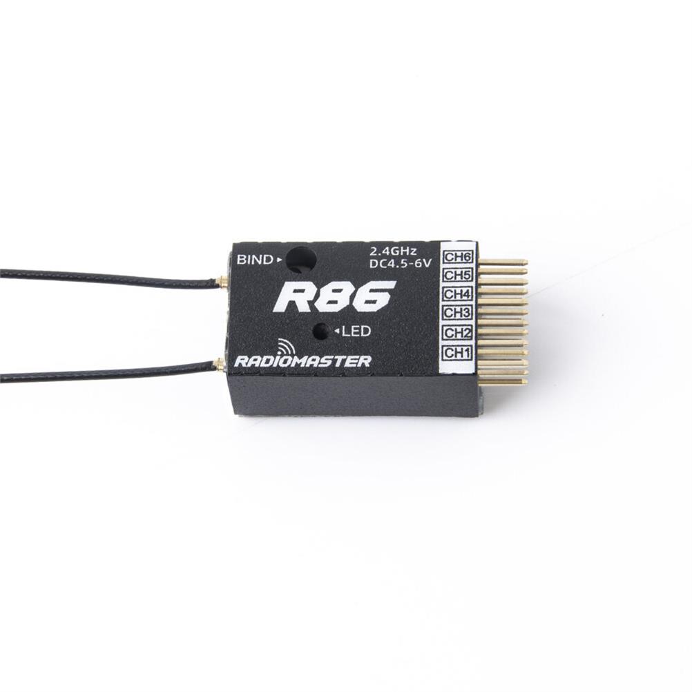 RC1767299 - RadioMaster R86 2.4GHz 6CH Over 1KM PWM Nano Receiver Compatible FrSky D8 Support Return RSSI for RC Drone