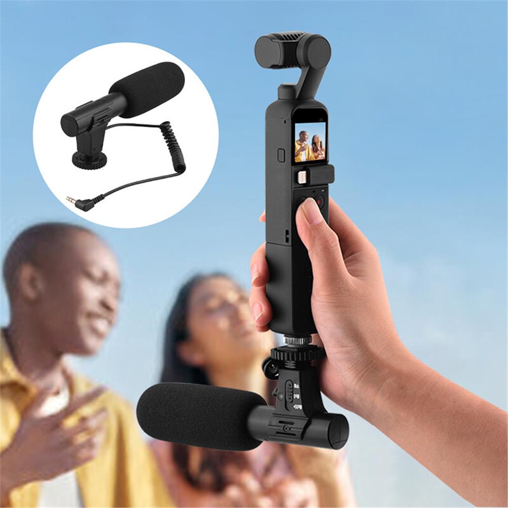 RC1835235 - 3.5mm Condenser Camera Microphone Live Recording for DJI OSMO POCKET2 Handheld Gimbal Accessories Black