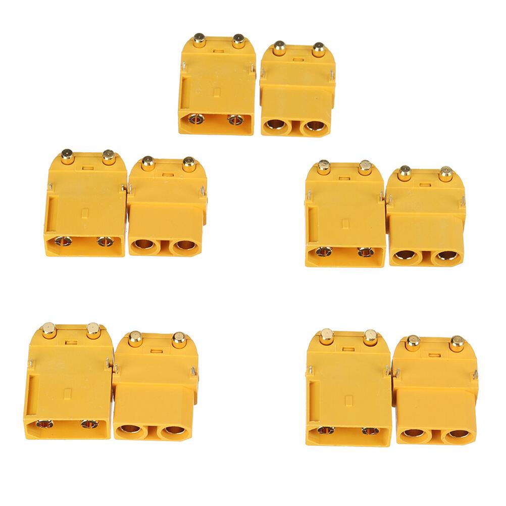 RC1895506 1 - 5Pairs RJXHOBBY XT90PW 4.5mm Male Female Connector Brass Gold Banana Bullet Plug For Lipo Battery