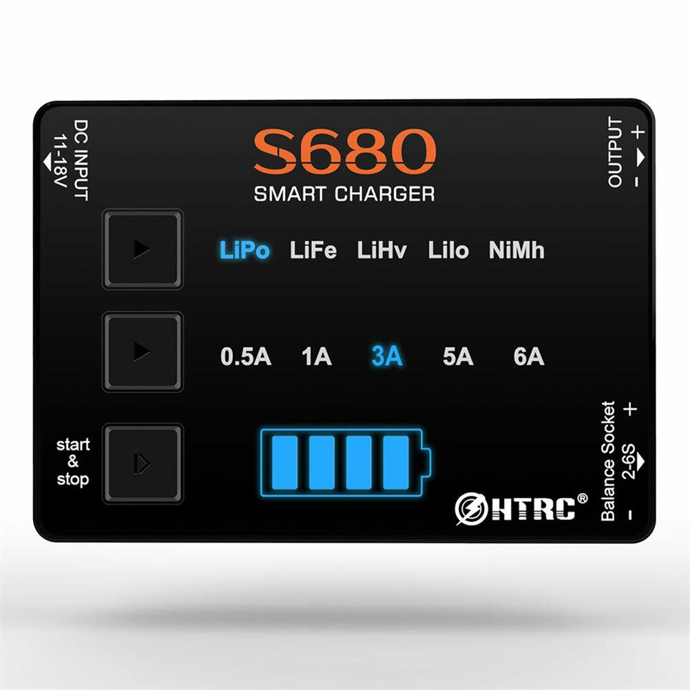 RC1961626 - HTRC S680 80W 6A AC to DC Mini RC LiPo Charger For 1-6s Lipo/LiFe/LiHv/Lilon/1-15S Nimh Battery With 15V6A Adapter