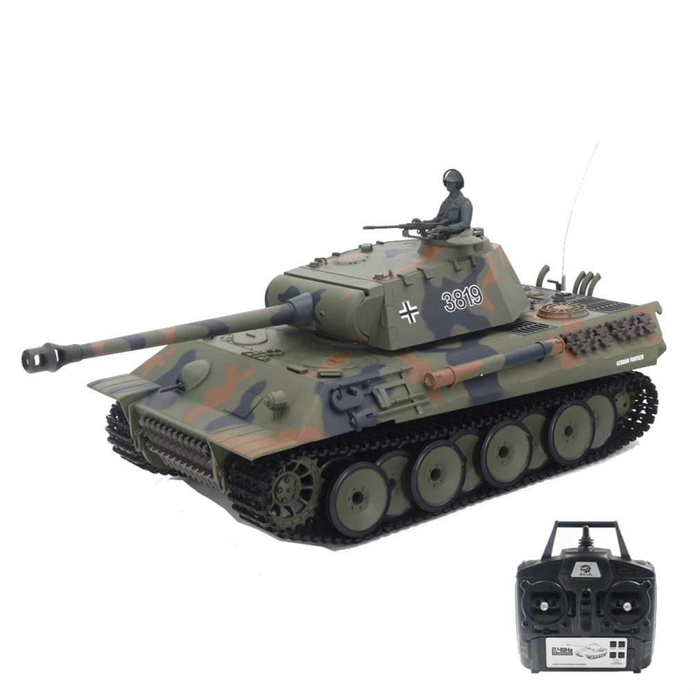 RC1963676 - Heng Long 3819-1 7.0 1/16 2.4G Larger Germany Panther RC Tank Infrared Battle Launch Vehicles Models Smoke Sound Toys