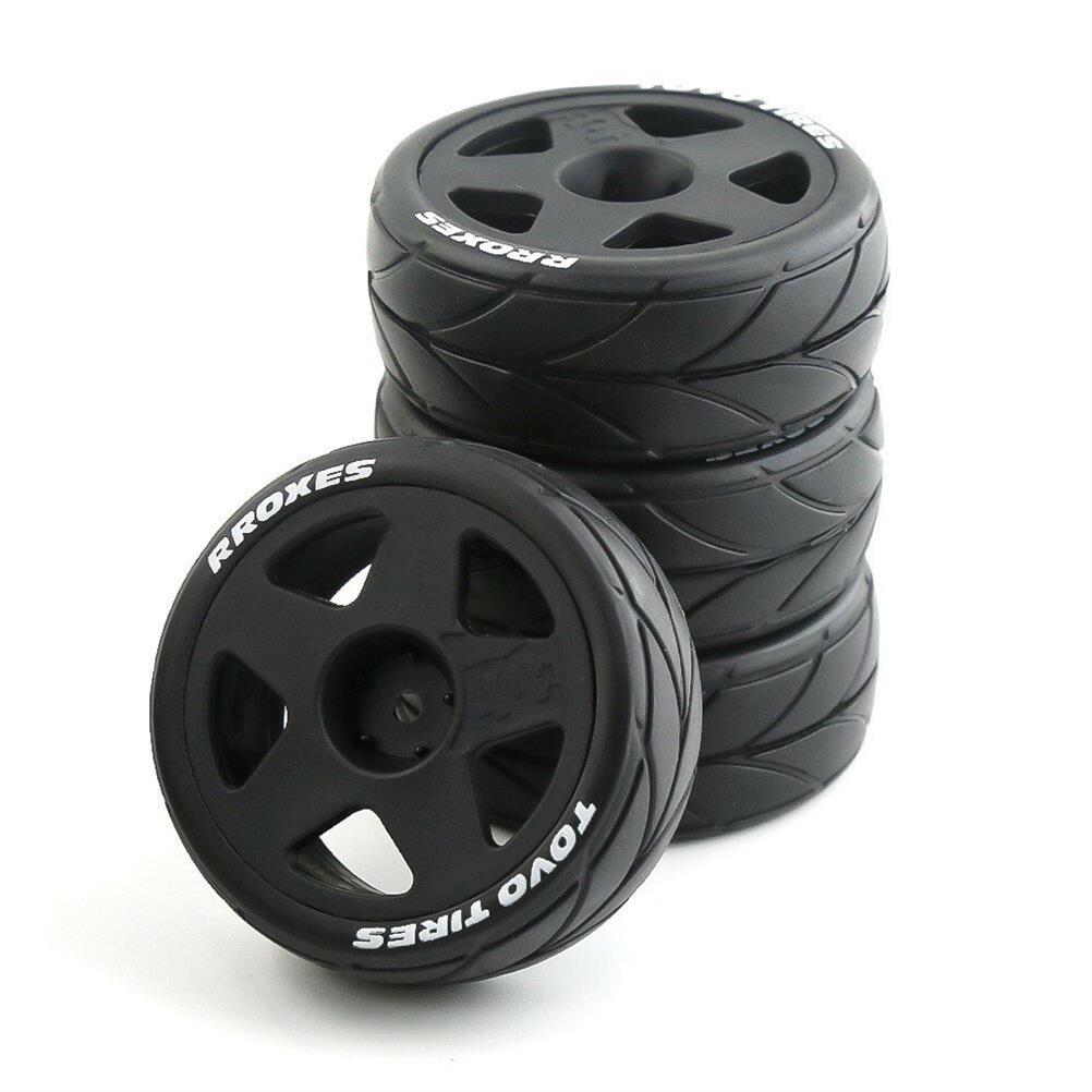 RC1968041 - 4PCS Rally Drift On-Road Tires Wheels 12mm Hex for 1/10 HPI KYOSHO TAMIYA TT02 RC Car Vehicles Model Parts