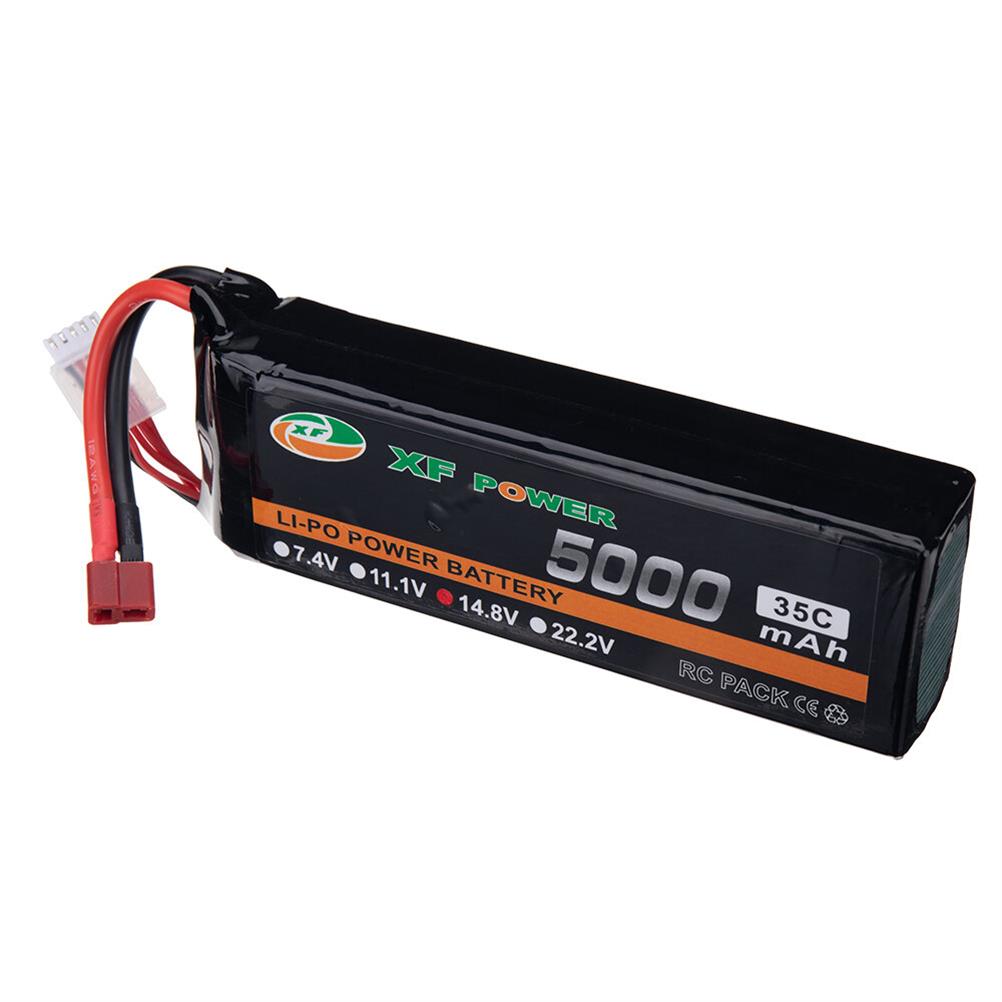 RC1978282 1 - XF POWER 14.8V 5000mAh 35C 4S LiPo Battery T Deans Plug With XT60 Adapter Plug for RC Drone