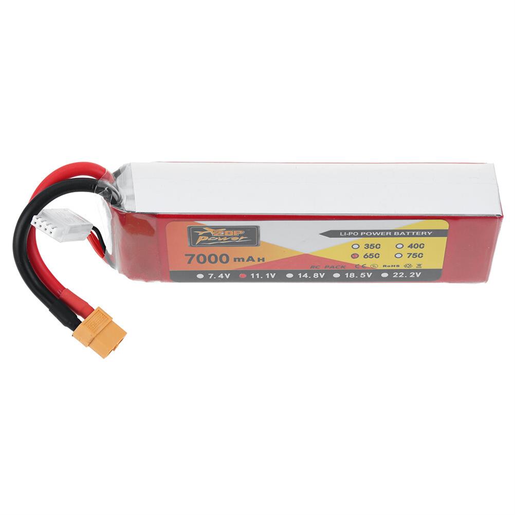 RC1980065 - ZOP POWER 11.1V 7000mAh 65C 3S LiPo Battery T Deans Plug with XT60 Adapter Plug for RC Drone