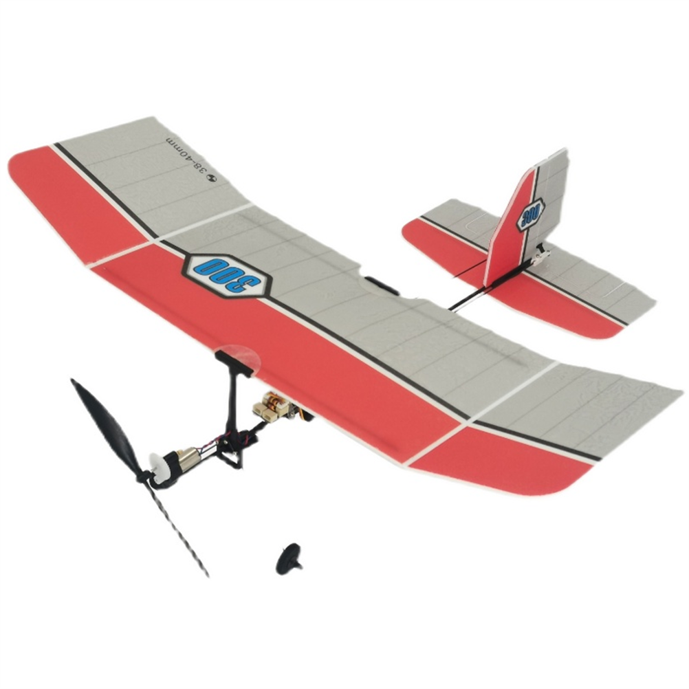 RC1982358 - TY Model 300 Red 300mm Wingspan PP Foam DIY Micro Indoor Slow Flyer RC Airplane Glider KIT With Gear Box for Beginners