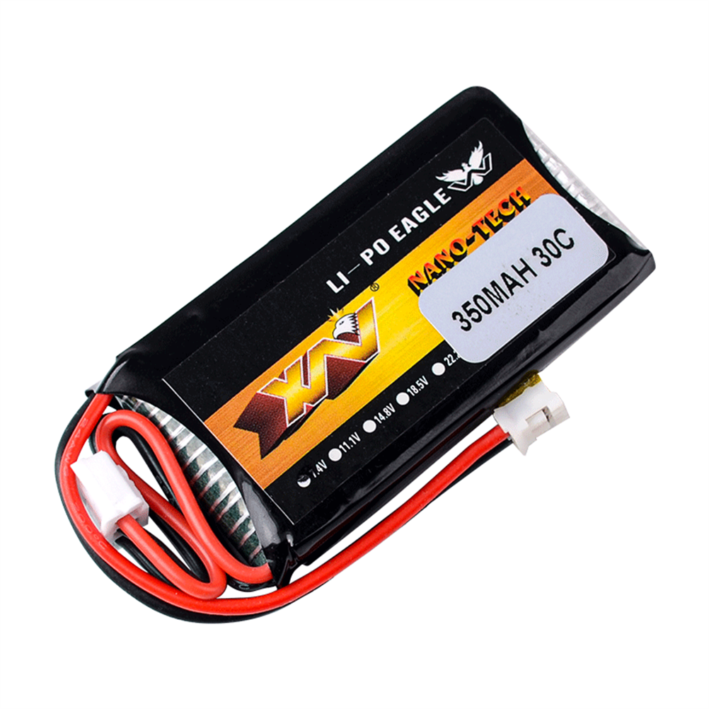 RC1983388 - 7.4V 350mAh 30C 2S LiPo Battery PH2.0 Plug for AXIAL SCX24 90081 C10 1/24 RC Car RC Model
