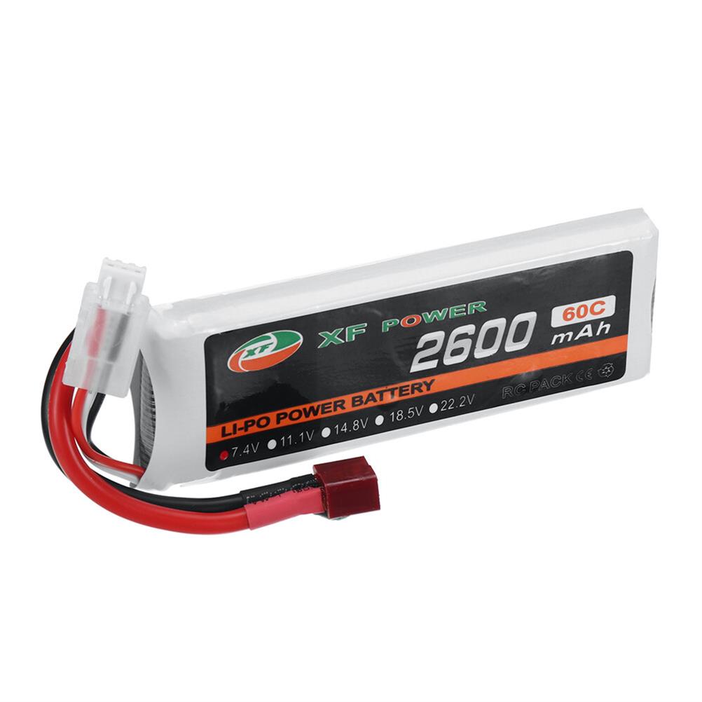 RC1985478 1 - XF Power 7.4V 2600mAh 60C LiPo Battery T Plug for RC Car