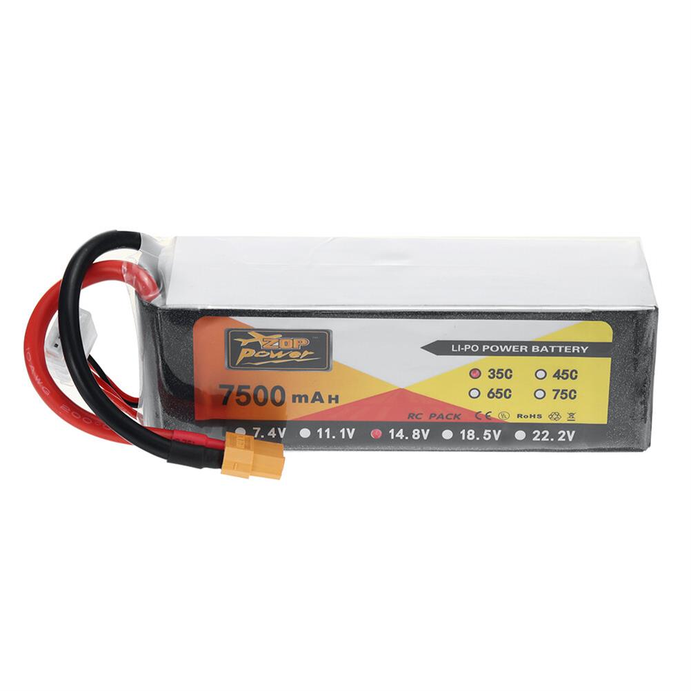 RC1986138 - ZOP Power 14.8V 7500mAh 35C 4S1P LiPo Battery XT60 Plug for RC Drone