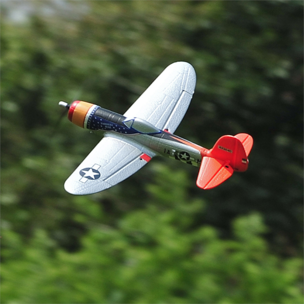 RC1989934 - TOP RC HOBBY 402mm Mini P47 2.4G 4CH 6-Axis Gyro One Key Aerobatics U-Turn EPP Scaled Warbird RC Airplane RTF for Beginners Compatible OpenTX Transmitter